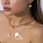 ست پروانه صدفی با قفل تی با تخفیف💎زیورآلات بیوتی