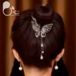 کلیپس گوجه ای طرح پروانه💎فروشگاه زیورآلات بیوتی
