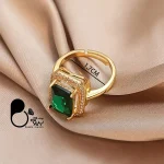 انگشتر زمردی رنگی با تخفیف 💎زیورآلات بیوتی