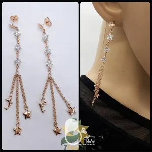 گوشواره آبشاری ژوپینگ بلند با تخفیف💎زیورآلات بیوتی
