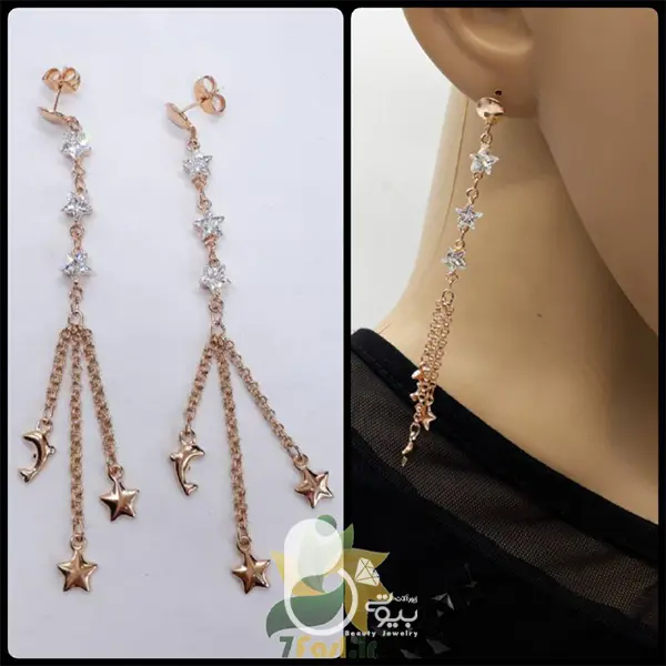 گوشواره آبشاری ژوپینگ بلند با تخفیف💎زیورآلات بیوتی گوشواره آبشاری ژوپینگ بلند با تخفیف💎زیورآلات بیوتی
