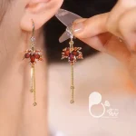 گوشواره برگ آوای پاییز 💎فروشگاه زیورآلات بیوتی