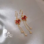 گوشواره برگ آوای پاییز 💎فروشگاه زیورآلات بیوتی