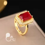 انگشتر زمردی رنگی با تخفیف 💎زیورآلات بیوتی