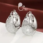 گوشواره کریستالی سیلور💎زیورآلات بیوتی