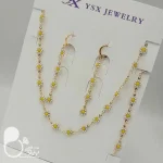 ست کامل بابونه سفید💎 زیورآلات بیوتی