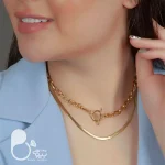 گردنبند دوبل با قفل تی با تخفیف 💎زیورآلات بیوتی
