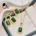 ست کامل زمردی طرح طلا با تخفیف بلک فرایدی💎زیورآلات بیوتی