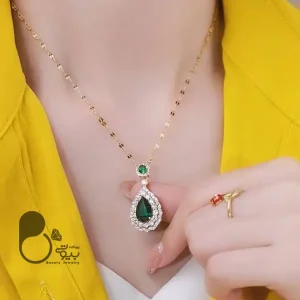 گردنبند عشق زمردی 💎فروشگاه زیورآلات بیوتی