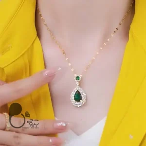 گردنبند عشق زمردی 💎فروشگاه زیورآلات بیوتی