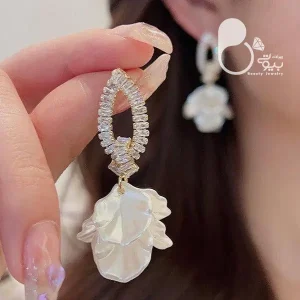 گوشواره پریا نگین باگت 💎زیورآلات بیوتی