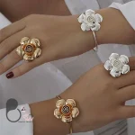 ست دستبند و انگشتر گل 💎فروشگاه زیورآلات بیوتی