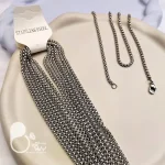 زنجیر کبریتی در سه رنگ مشکی، طلایی، نقره ای💎فروشگاه زیورآلات بیوتی