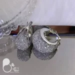 گوشواره کریستالی سیلور💎زیورآلات بیوتی