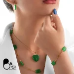 سرویس قلب زمردی (سنگ طبیعی)💎 زیورآلات بیوتی