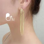 گوشواره آبشاری موج💎فروشگاه زیورآلات بیوتی