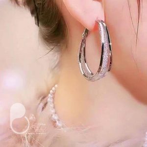 گوشواره کریستالی بیضی 💎فروشگاه زیورآلات بیوتی