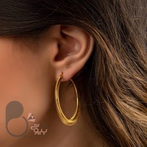 گوشواره حلقه ای فنری با تخفیف💎فروشگاه زیورآلات بیوتی