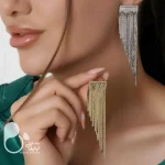 گوشواره آبشاری پهن💎زیورآلات بیوتی