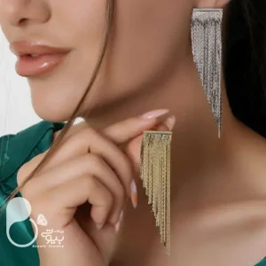گوشواره آبشاری پهن💎زیورآلات بیوتی