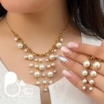 ست مرواریدی آبشاری ریسه ای با تخفیف💎فروشگاه زیورآلات بیوتی
