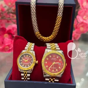 ست ساعت زنانه و دستبند و انگشتر با تخفیف💎فروشگاه زیورآلات بیوتی