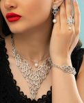 ست جواهری آویز مروارید