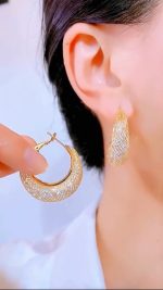 گوشواره کریستالی حلقه ای - Image 2