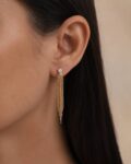 گوشواره آبشاری بلند نگین‌دار