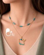 گردنبند دولاین ایران فیروزه طبیعی