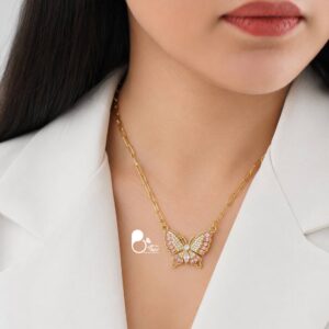 گردنبند پروانه پینک عاشق