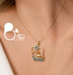 گردنبند ایران آغوش میناکاری با فیروزه طبیعی