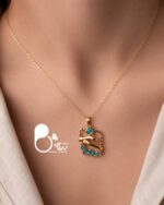 گردنبند ایران آغوش میناکاری با فیروزه طبیعی - Image 2