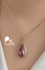 گردنبند زنانه استیل اشک لاوندر - Image 3