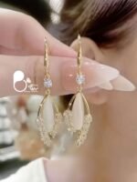 گوشواره زنانه استیل طرح خوشه گندم