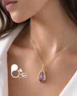 گردنبند زنانه استیل اشک لاوندر