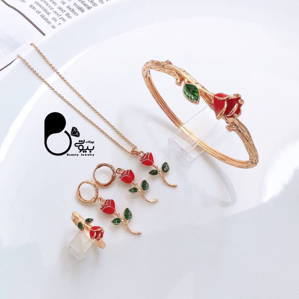 سرویس گل رز استیل زیورآلات بیوتی