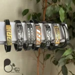 دستبند استیل چرمی