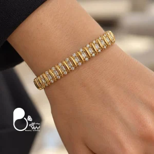 دستبند زنانه ژوپینگ نگین دار مدل ساناز