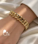 دستبند زنانه کارتیر النگویی قفلی روکش طلا