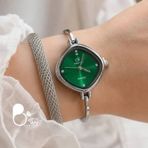 ست ساعت CK گرین و دستبند اسپرت زنانه