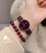 ست ساعت زنانه سوسنی اسپرت با دستبند