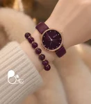 ست ساعت زنانه سوسنی اسپرت با دستبند