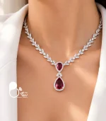 سرویس زنانه جواهری عروس طرح یاقوت سرخ