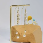 گوشواره گندمی جواهری💎زیورآلات بیوتی
