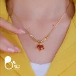 گردنبند برگ مکعبی کپی طلا