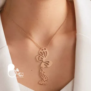 گردنبند زنانه روکش طلا پروانه