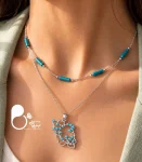گردنبند زنانه طرح ایران بزرگ میناکاری