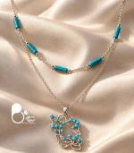 گردنبند زنانه طرح ایران بزرگ میناکاری
