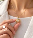 گردنبند زنانه مروارید و صدف وارداتی با زنجیر